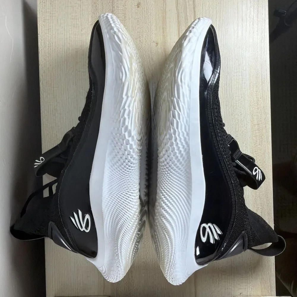 Under Armour Curry Flow 8 Black White Basketball Shoes Mens 8.5 Women’s 10